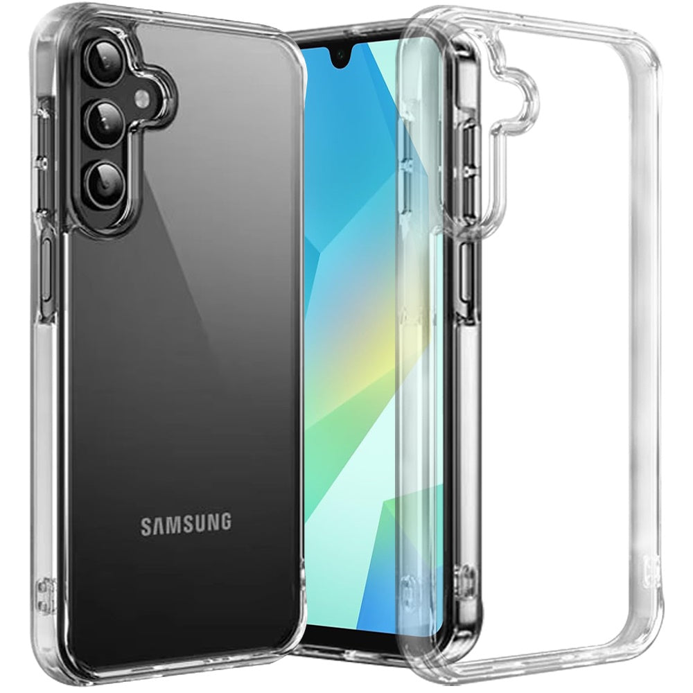 For Samsung A16 5G PURE CRYSTAL Transparent Thick 2.0mm ShockProof Chromed Buttons Case Cover - Clear