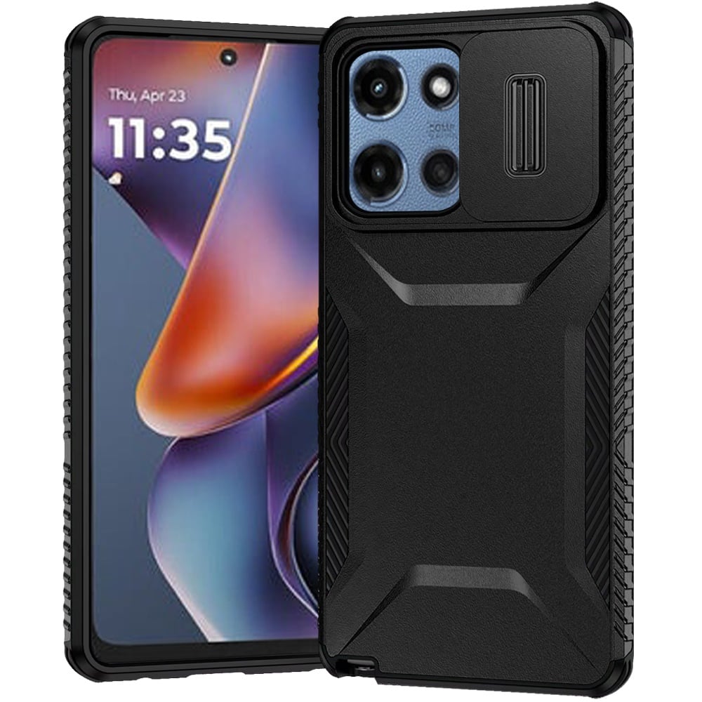 Black Hybrid Case with Camera Window for Moto G 5G 2025/2026 - G Play 2026