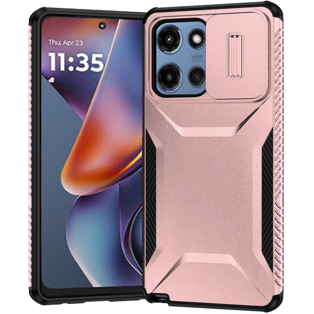 Rose Gold Hybrid Case with Camera Window For Moto G 5G 2025/2026 - G Play 2026