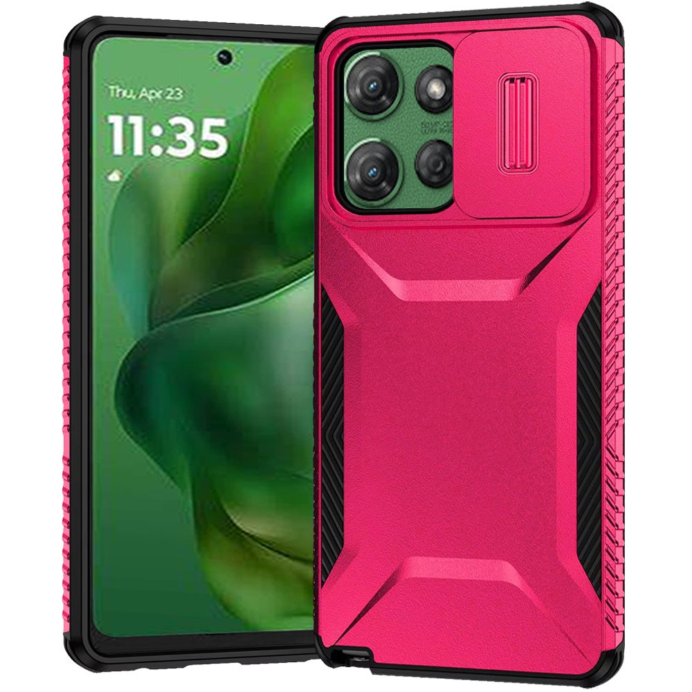 Hot Pink Hybrid Case with Camera Window For Moto G Power 2026/2025