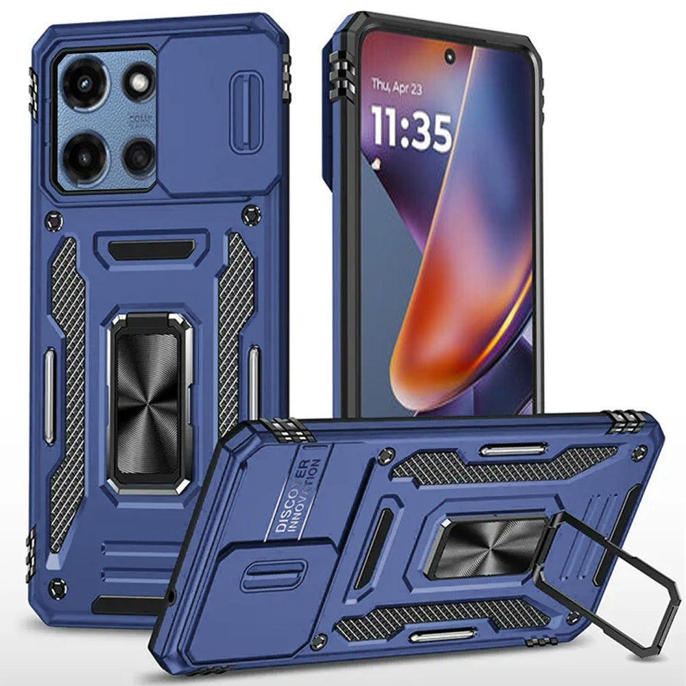 Navy Blue Hybrid with Ring For Moto G 5G 2025/2026 - G Play 2026