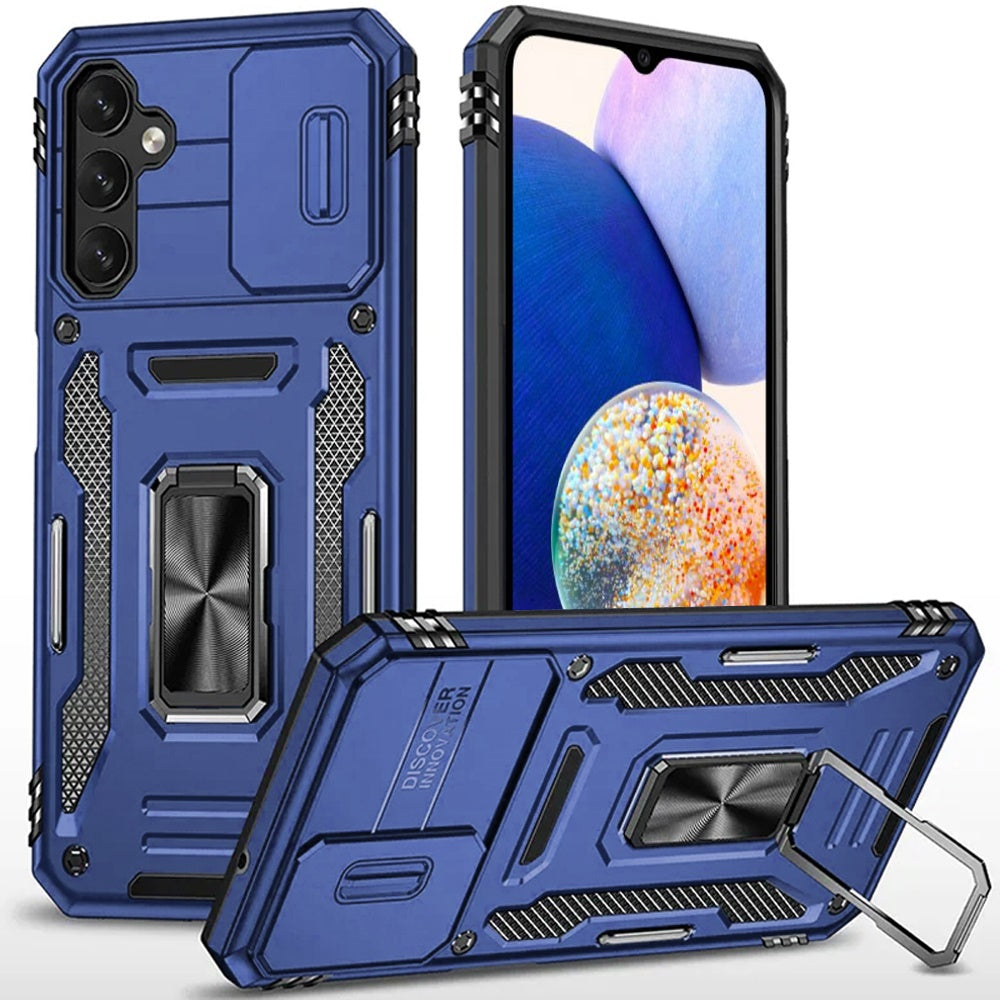 Navy Blue Hybrid with Ring For Samsung A14 5G