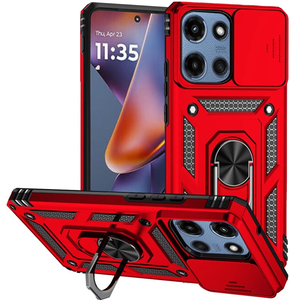 Red Hybrid with Kickstand Camera For Moto G 5G 2025/2026 - G Play 2026