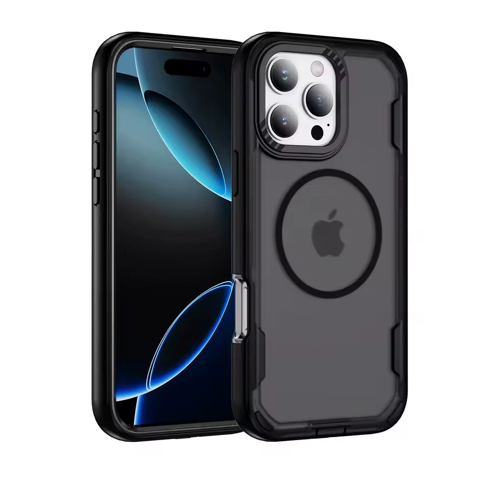 See-Through Gray Magnetic Heavy Duty Case for iPhone 17 6.1