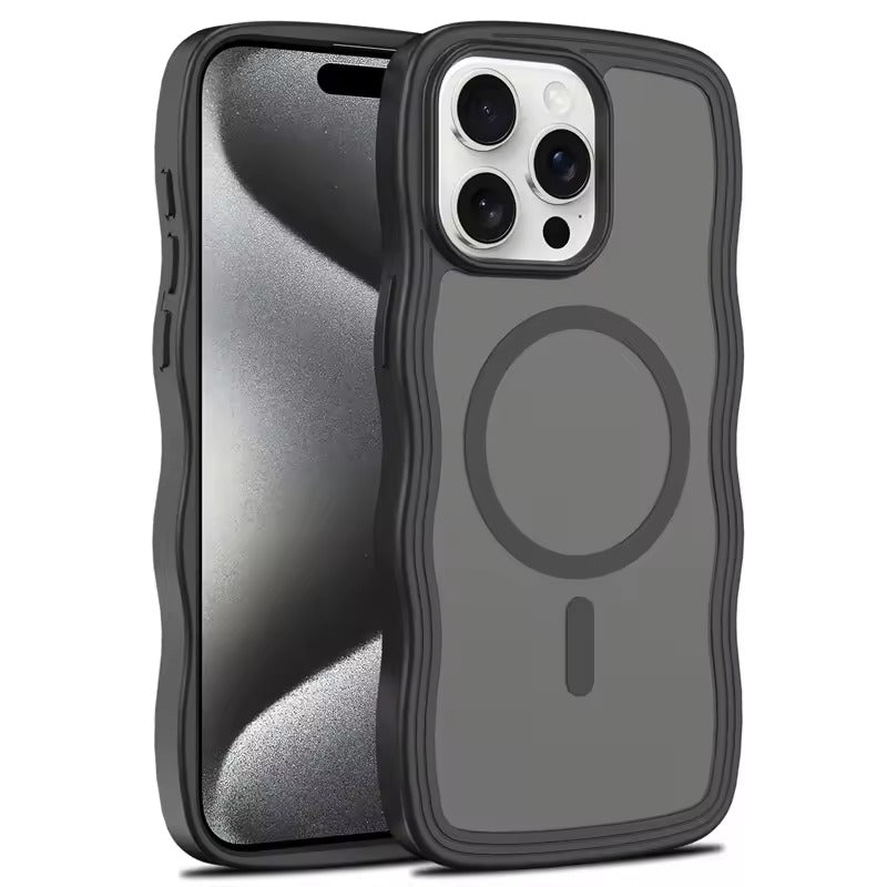 Black Smoked Wave Case for iPhone 15 Pro Max