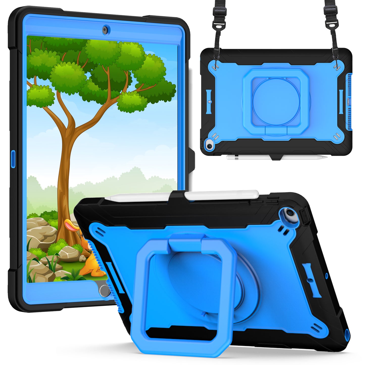 Blue Rotating Heavy Duty Case For Apple iPad (A16) 2025 / iPad 10th Gen 10.9