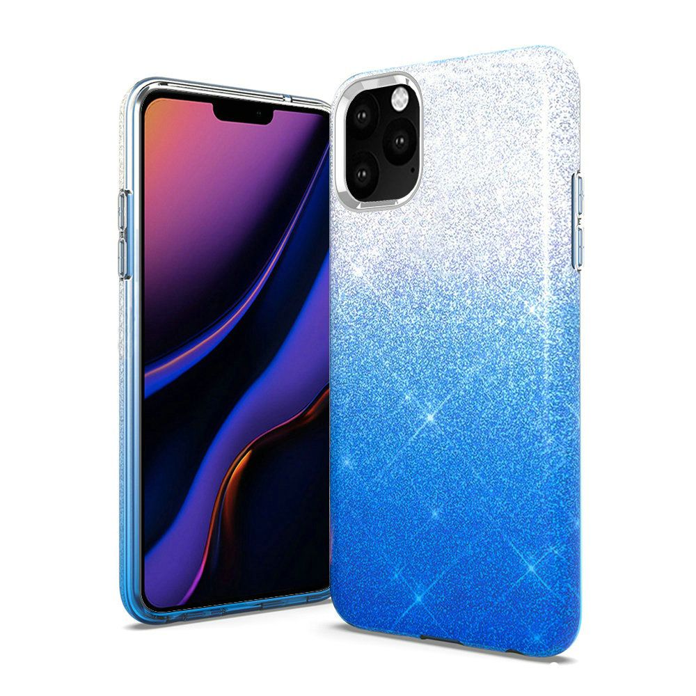 Light Blue iPhone 11 PRO Two Tone Glitter Hybrid