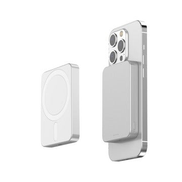 White Ultra Slim 5000mAh Wireless Battery Pack