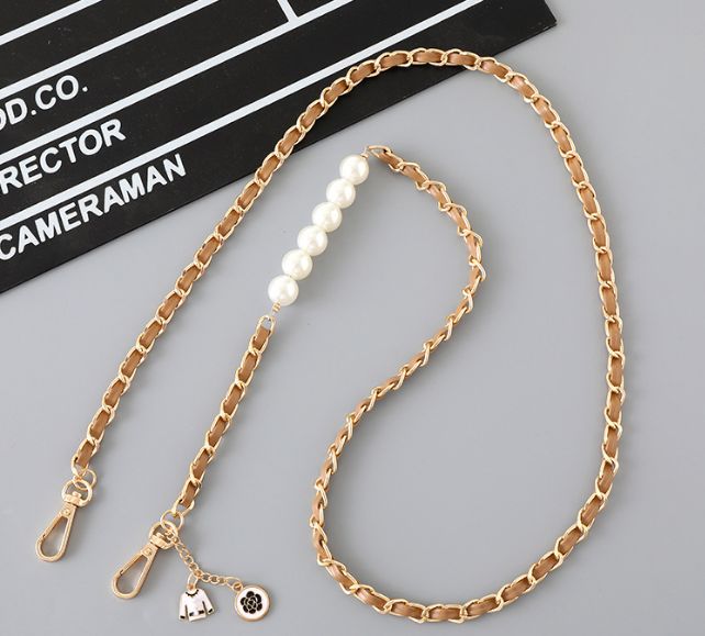 Gold Deluxe Lanyard with Beads and Charm