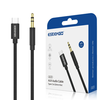 ESEEKGO AX-01 4FT Nylon Braided Type-C To 3.5mm Audio Cable