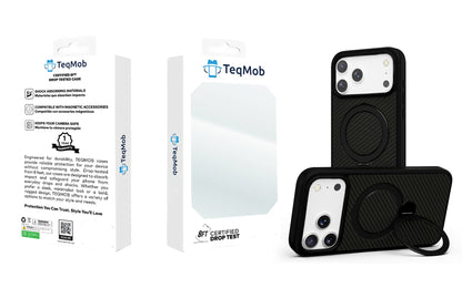 360 RINGKICK Carbon Fiber Case for iPhone 17 Pro Max with package