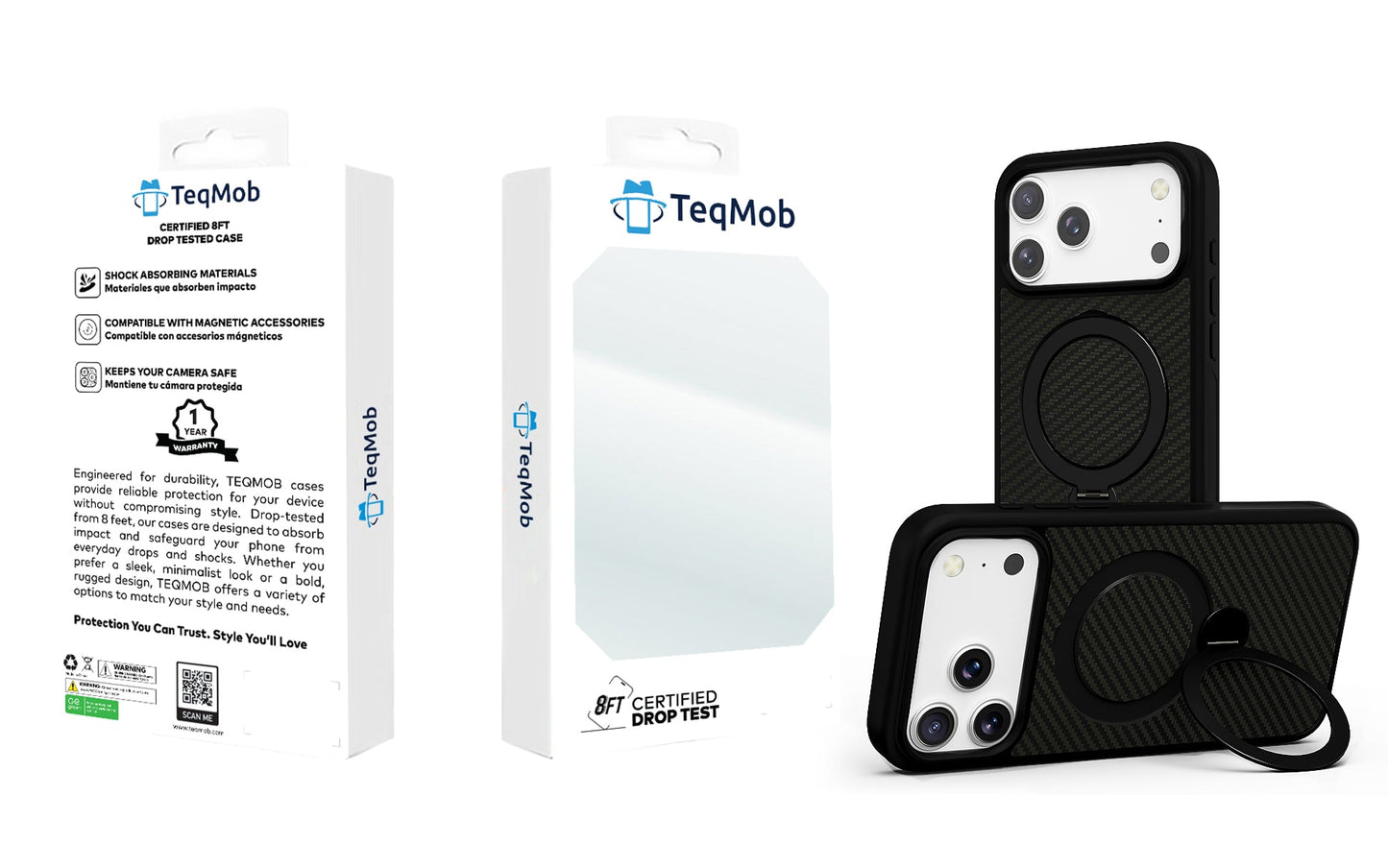 360 RINGKICK Carbon Fiber Case for iPhone 17 Air with package