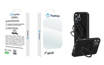 360 RINGKICK Carbon Fiber Case in Package for iPhone 16 Pro