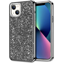 For iPhone 14 6.1 / 13 6.1 Deluxe Diamond Bling Glitter Case Cover - Black