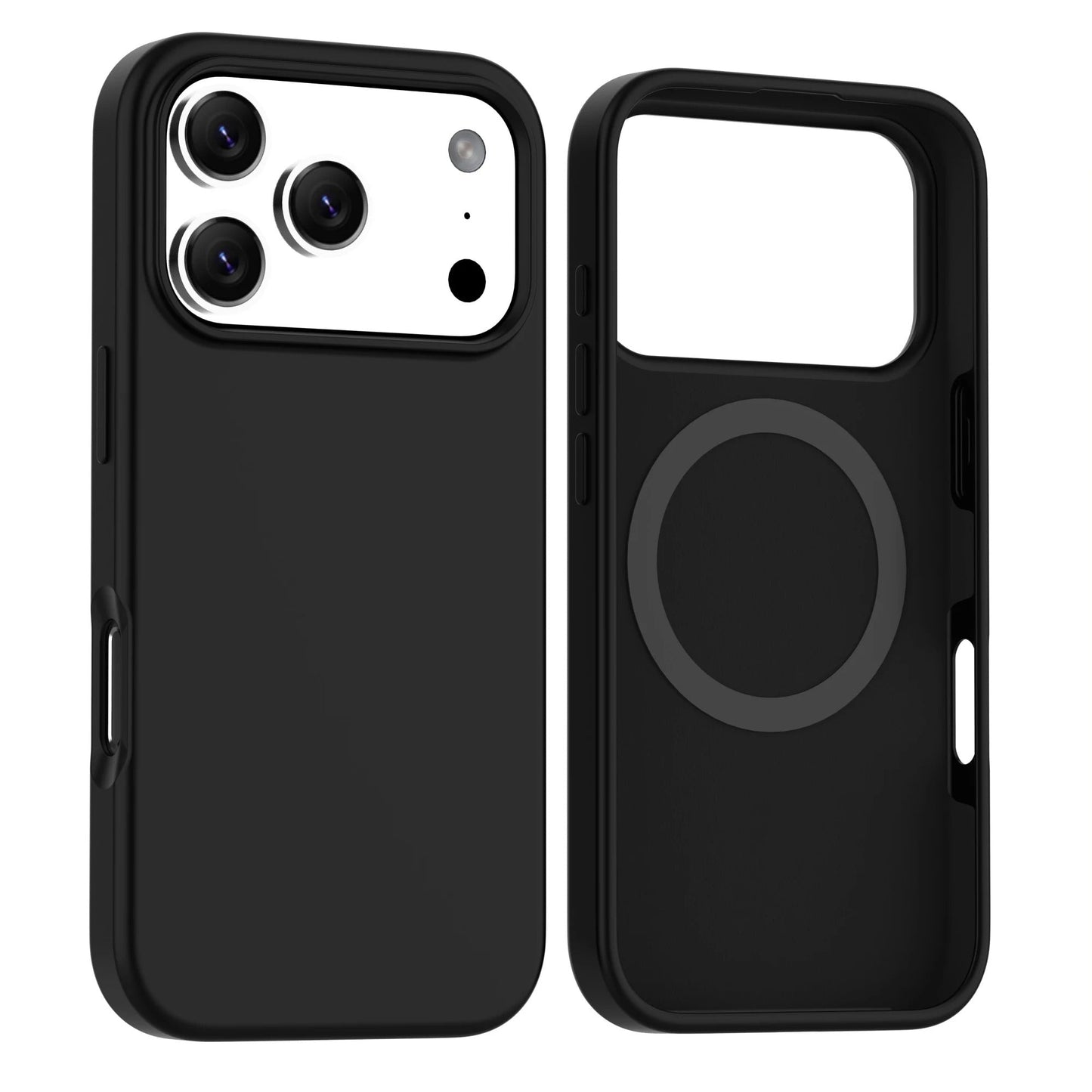 Black Soft Magnetic Silicone Case for iPhone 17 Pro