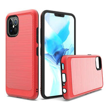 iPhone 12 5.4 Slim Brushed Hybrid with Design Edged Lining - Red