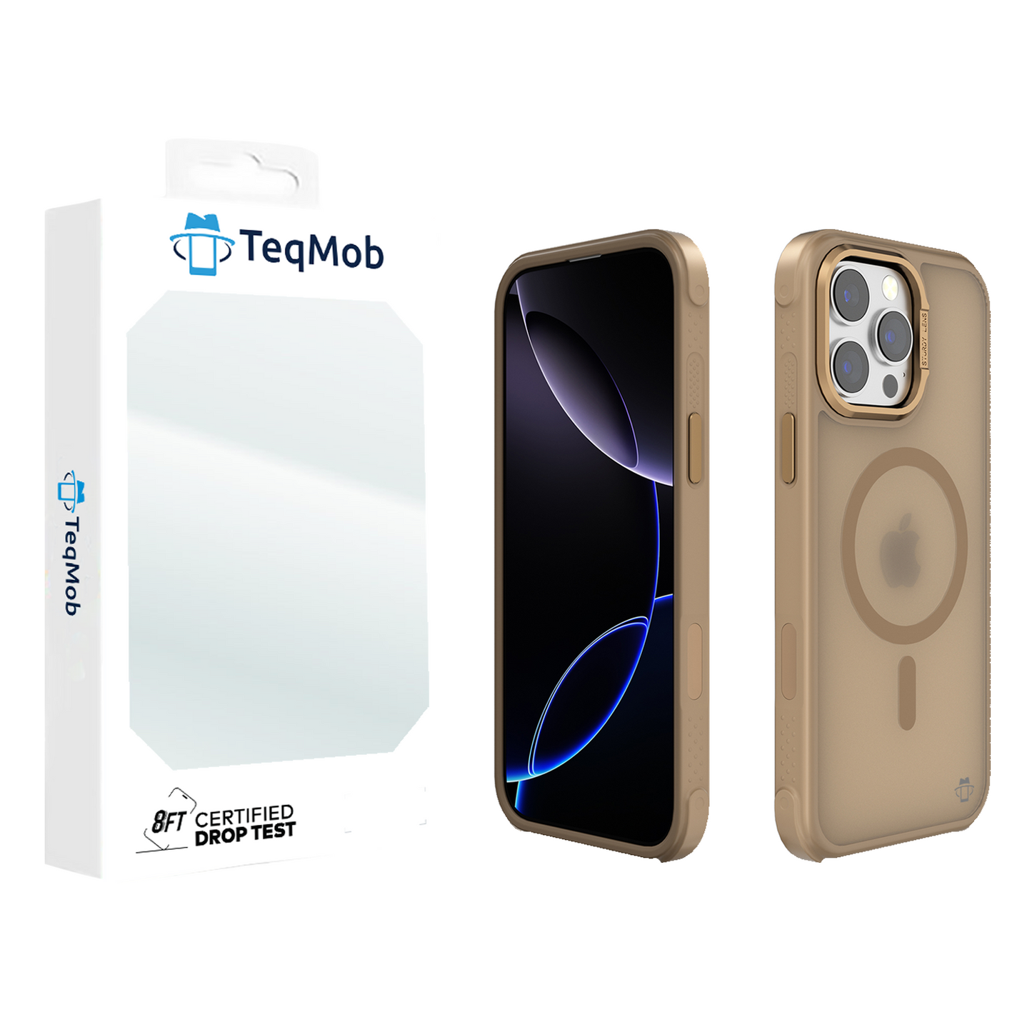 Beige Smoked Bumper with Magnetic Compatibility for iPhone 15 6.1 / 14 6.1 / 13 6.1 with package