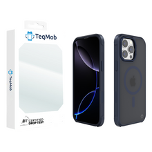 Blue Smoked Bumper with Magnetic Compatibility for iPhone 15 Pro Max with package