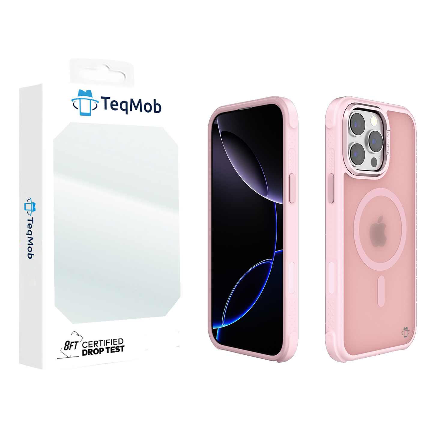 Pink Smoked Bumper with Magnetic Compatibility for iPhone 16 Plus with package