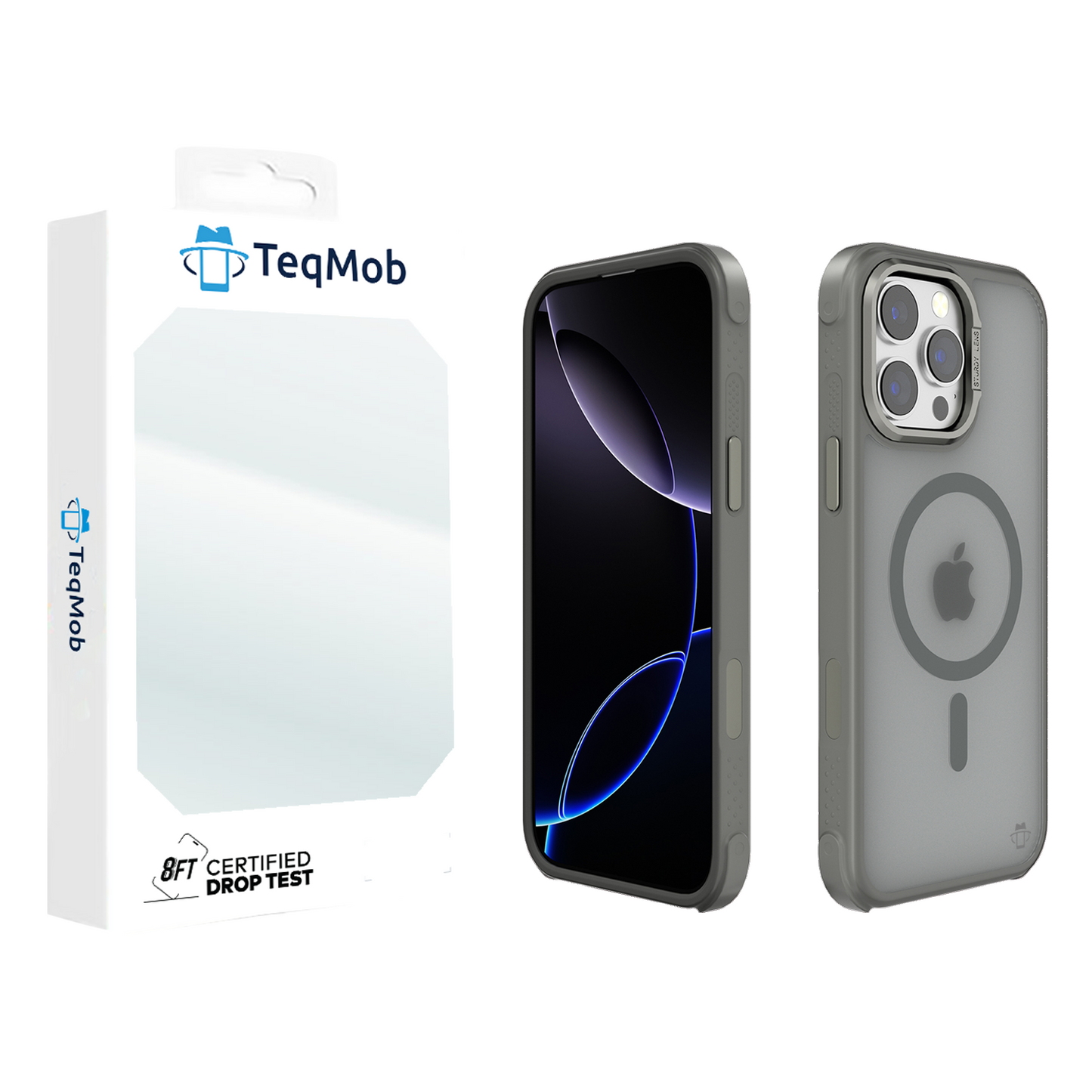 Gray Smoked Bumper with Magnetic Compatibility for iPhone 15 Pro Max with package