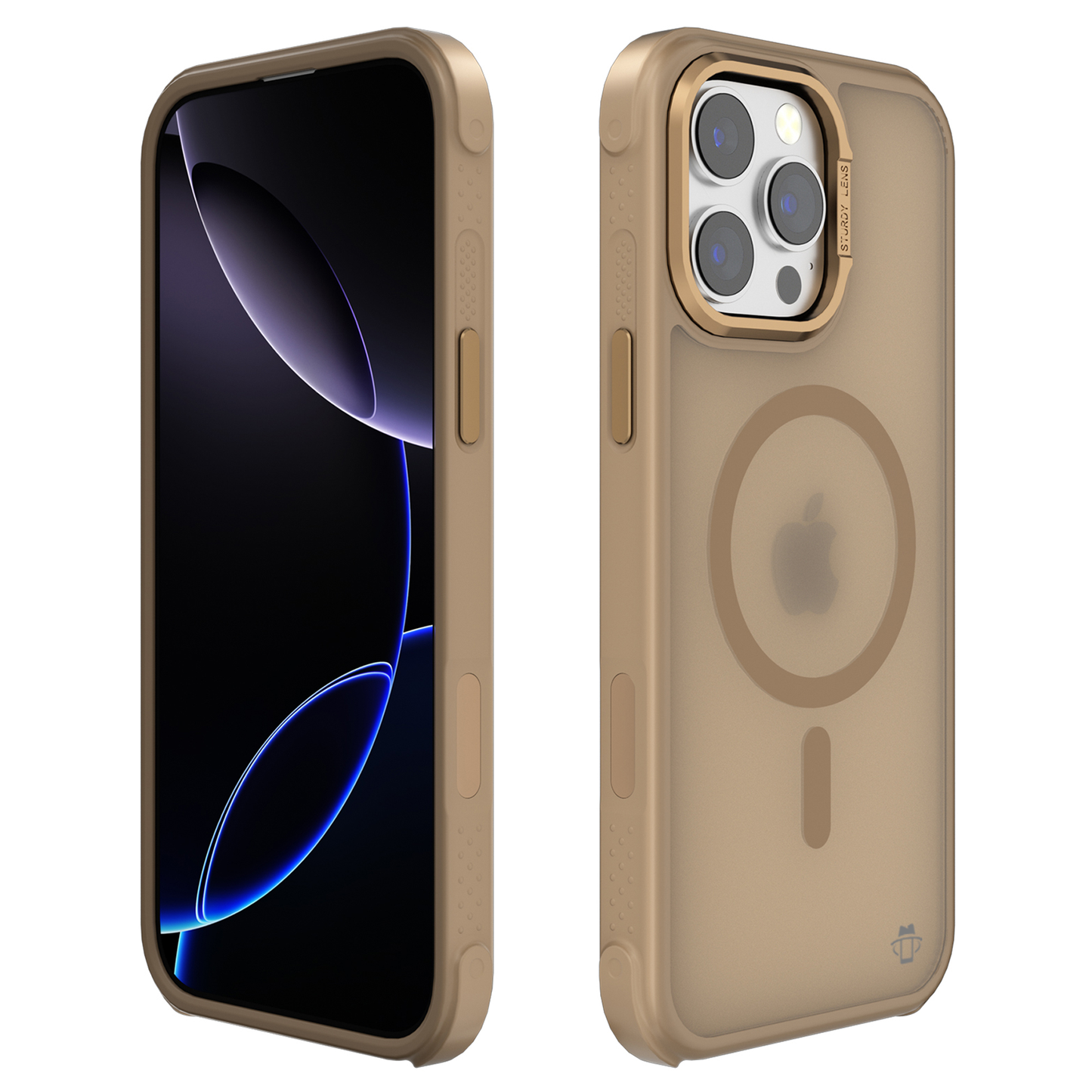 Beige Smoked Bumper with Magnetic Compatibility for iPhone 15 Pro Max