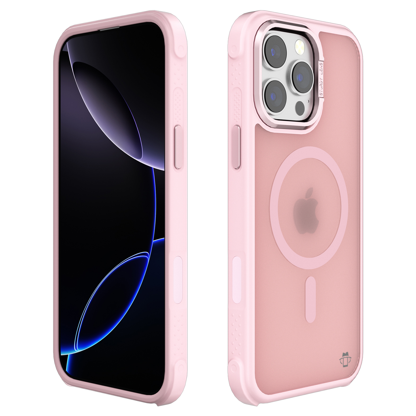 Pink Smoked Bumper with Magnetic Compatibility for iPhone 16 Pro