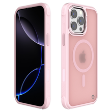 Pink Smoked Bumper with Magnetic Compatibility for iPhone 15 Plus / 14 Plus