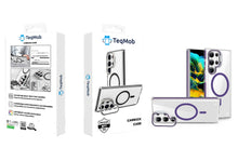 Purple Camera Kickstand Case with Magnetic Compatibility for Samsung Galaxy S24 Plus with package