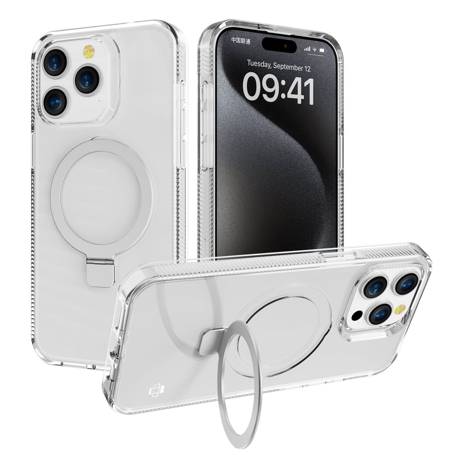 Clear Case Kickstand with Magnetic Compatibility for iPhone 13 Pro Max with package