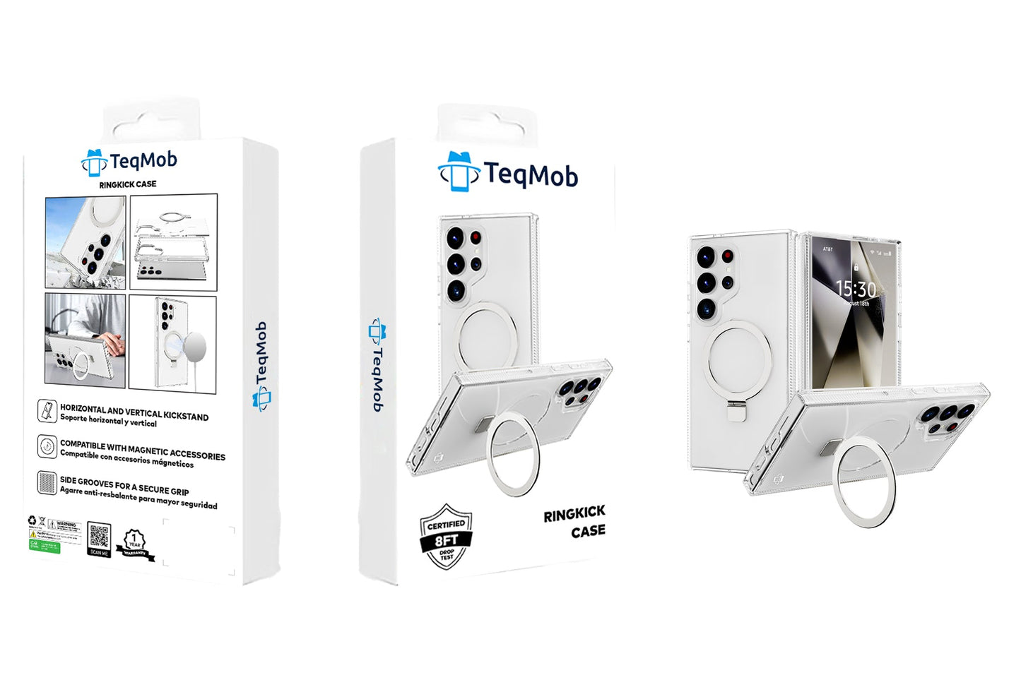 Clear Kickstand with Magnetic Compatibility for Samsung Galaxy S25 Ultra with Package