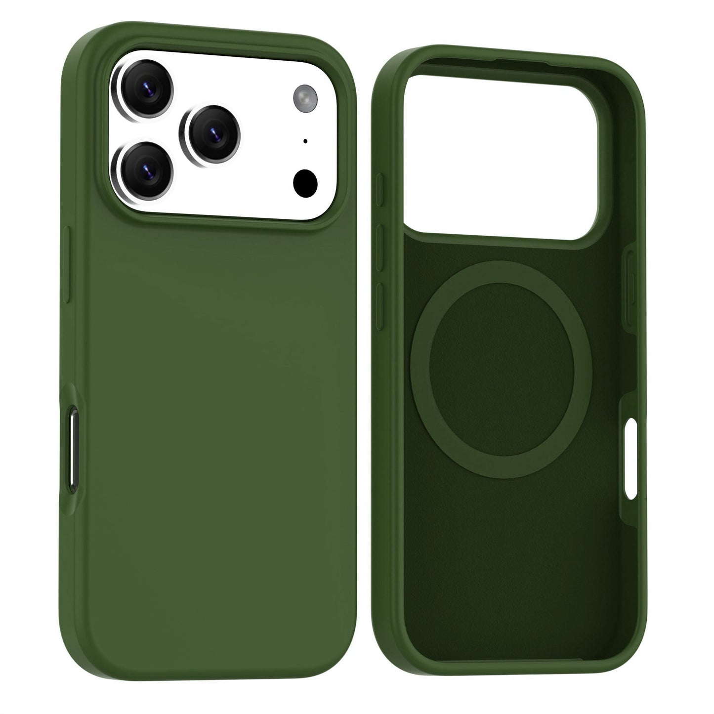 Dark Green Soft Magnetic Silicone Case for iPhone 17 Pro