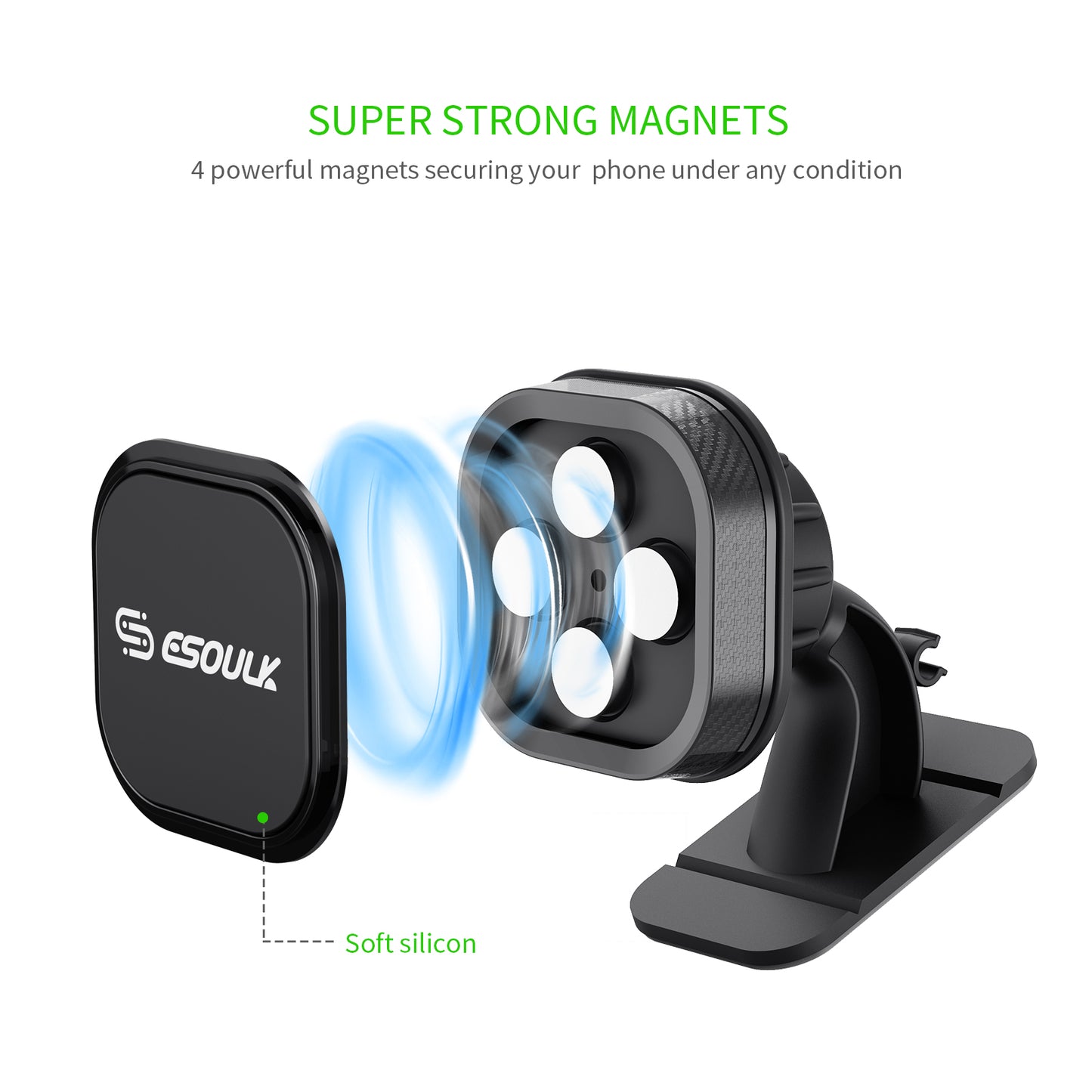 Esoulk Magnet Car Holder Stick On Dashboard