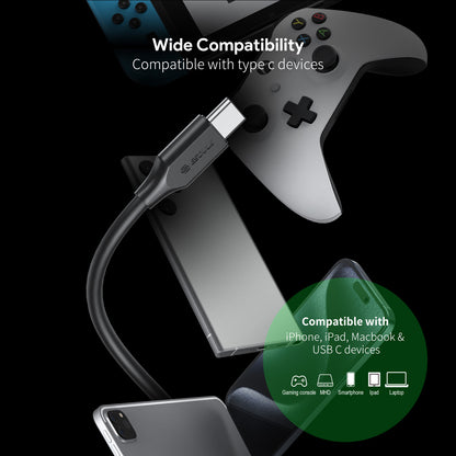 Black 5Ft 60W USB-C Fast Charging Cable