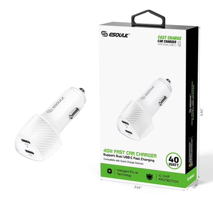 40W Dual Type-C Port FAST CAR CHARGER