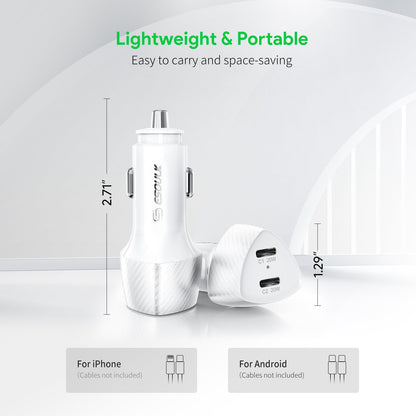 40W Dual Type-C Port FAST CAR CHARGER
