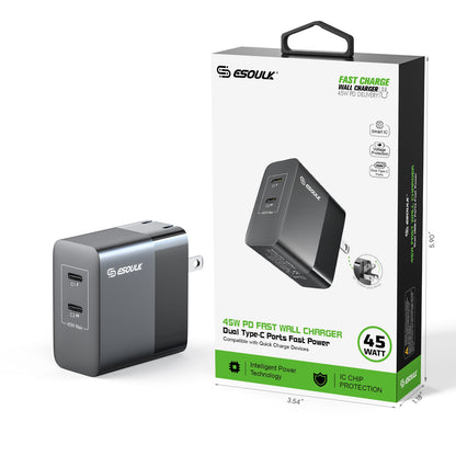 45W PD Dual Type-C Fast Wall Charger