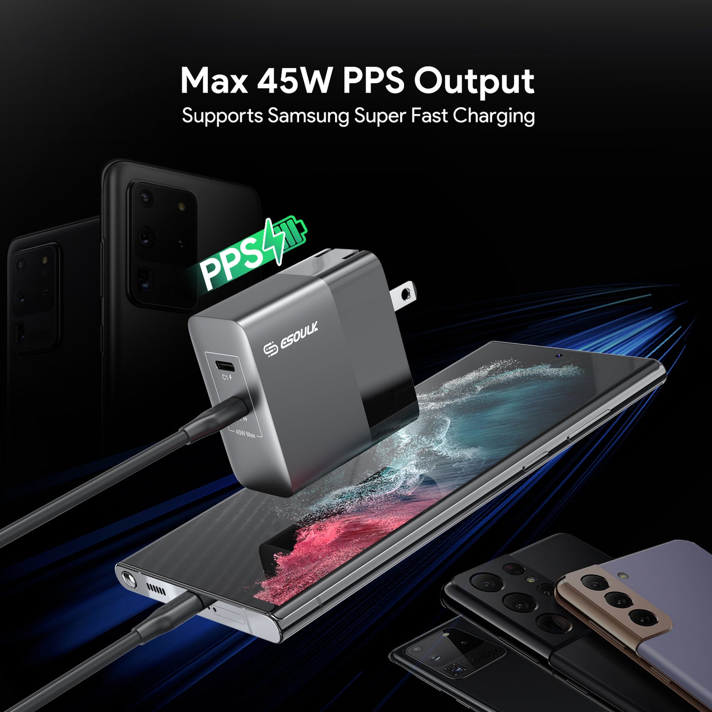 45W PD Dual Type-C Fast Wall Charger