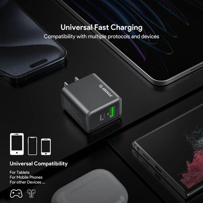 20W PD&QC WALL CHARGER - SET OF 12 PCS BLACK