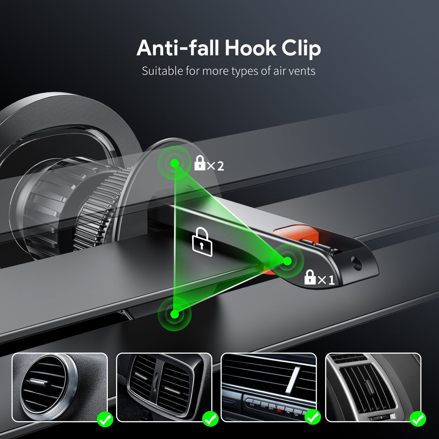 Air Vent Transparent Magnetic Car Holder