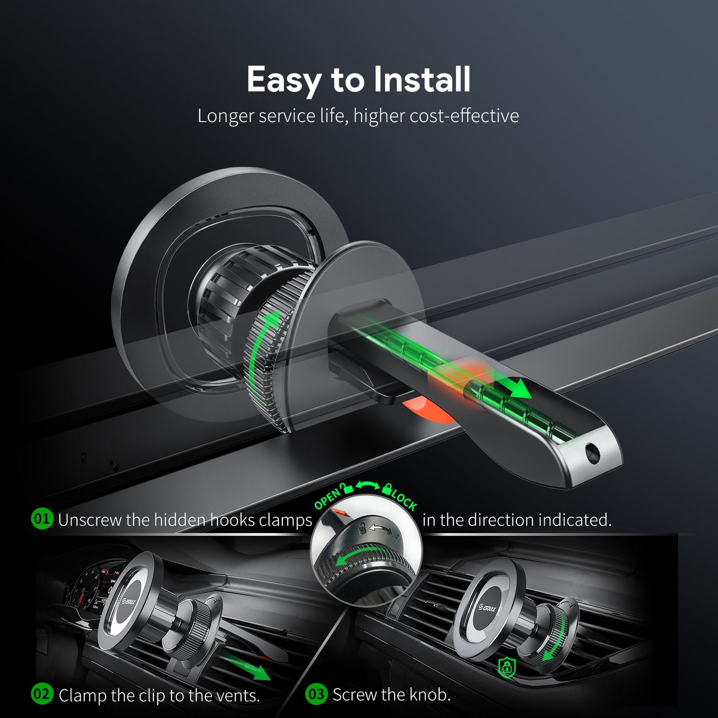 Air Vent Transparent Magnetic Car Holder