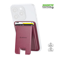 RED MAGNETIC WALLET WITH FOLDABLE STAND