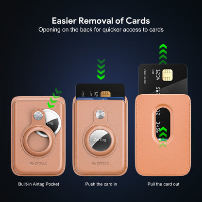 BROWN MAGNETIC WALLET WITH AIRTAG SLOT