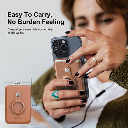 BROWN MAGNETIC WALLET WITH AIRTAG SLOT