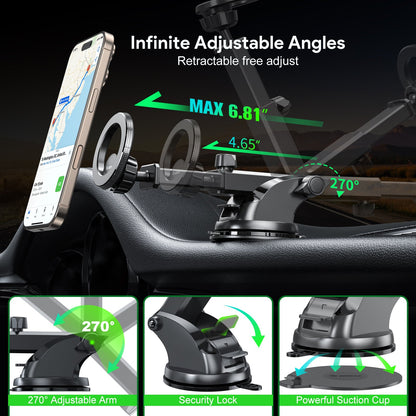 MAGNETIC BRACKET WINDSHIELD AND DASH MOUNT