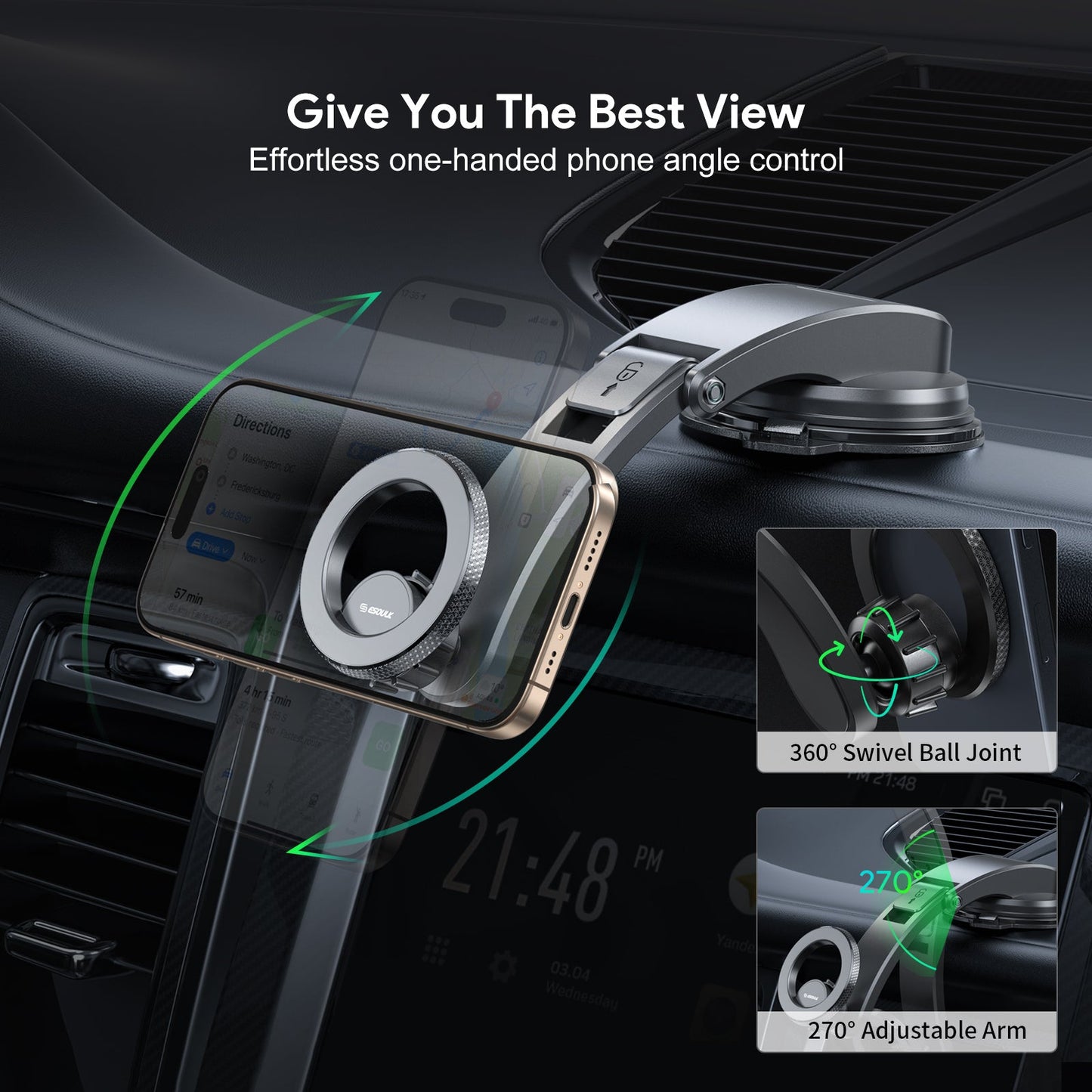 MAGNETIC CAR HOLDER Windshield and Dash Mount