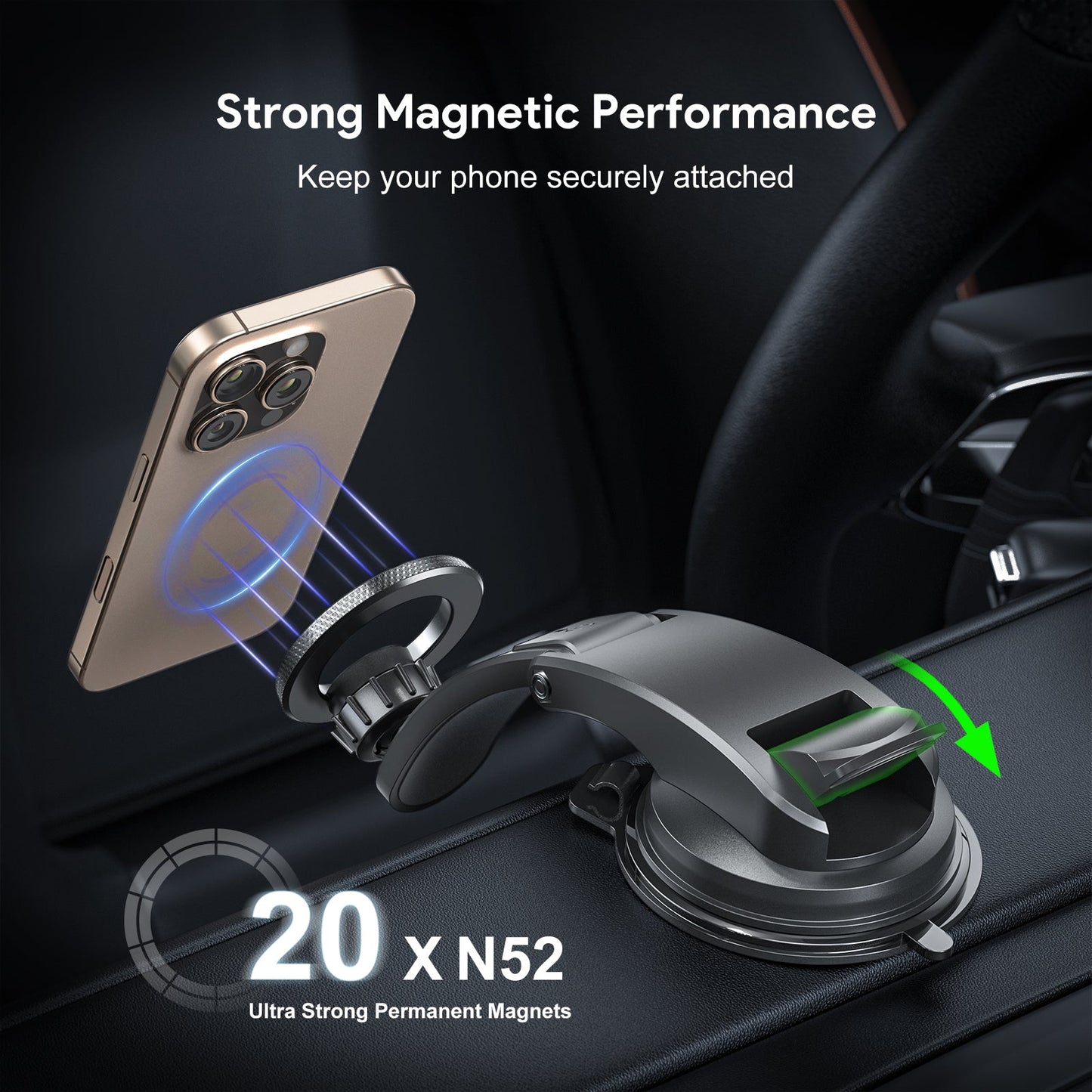 MAGNETIC CAR HOLDER Windshield and Dash Mount