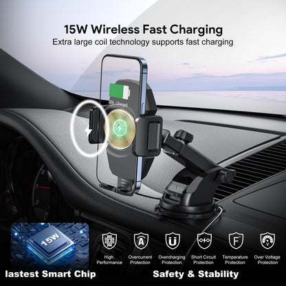 15W Wireless Fast Charging Car Charger