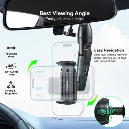 CAR REARVIEW MIRROR PHONE HOLDER