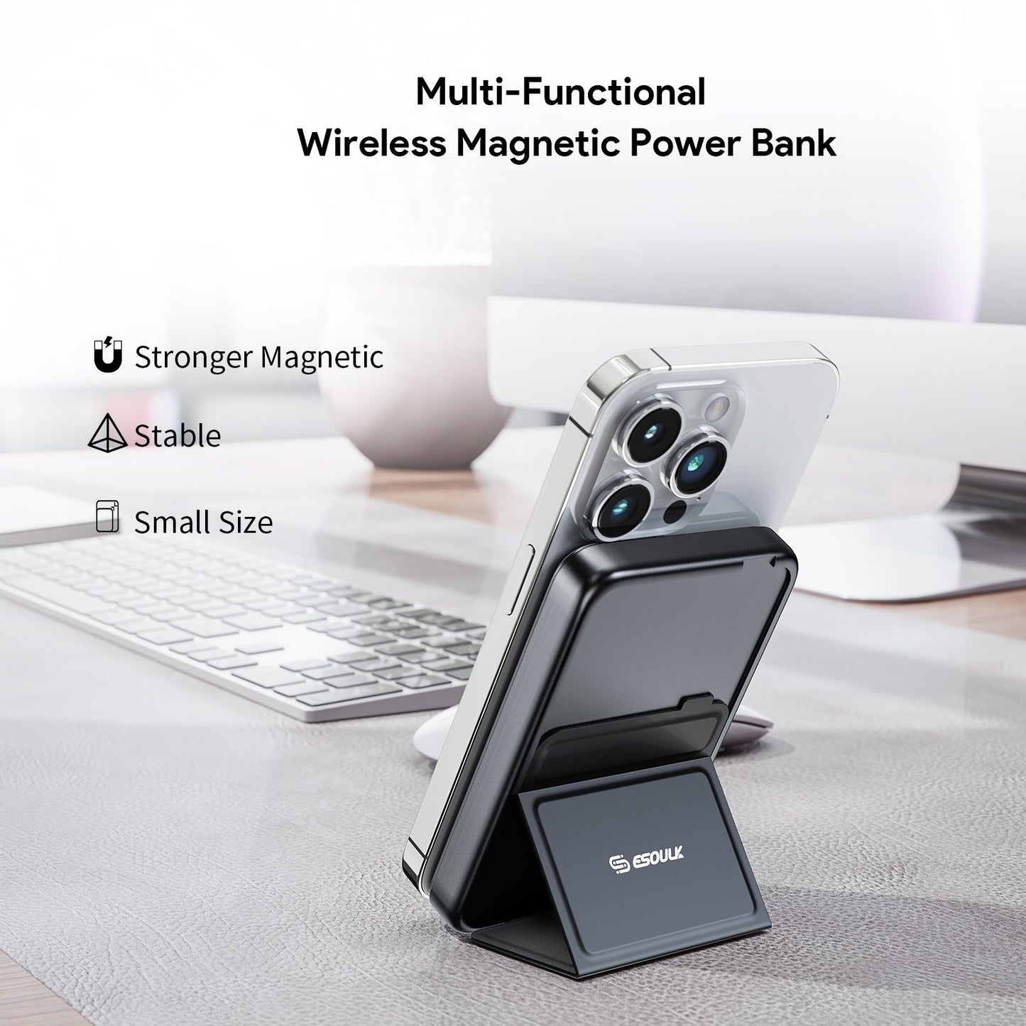 5000mAh Foldable Stand Magnetic Wireless Charging PB