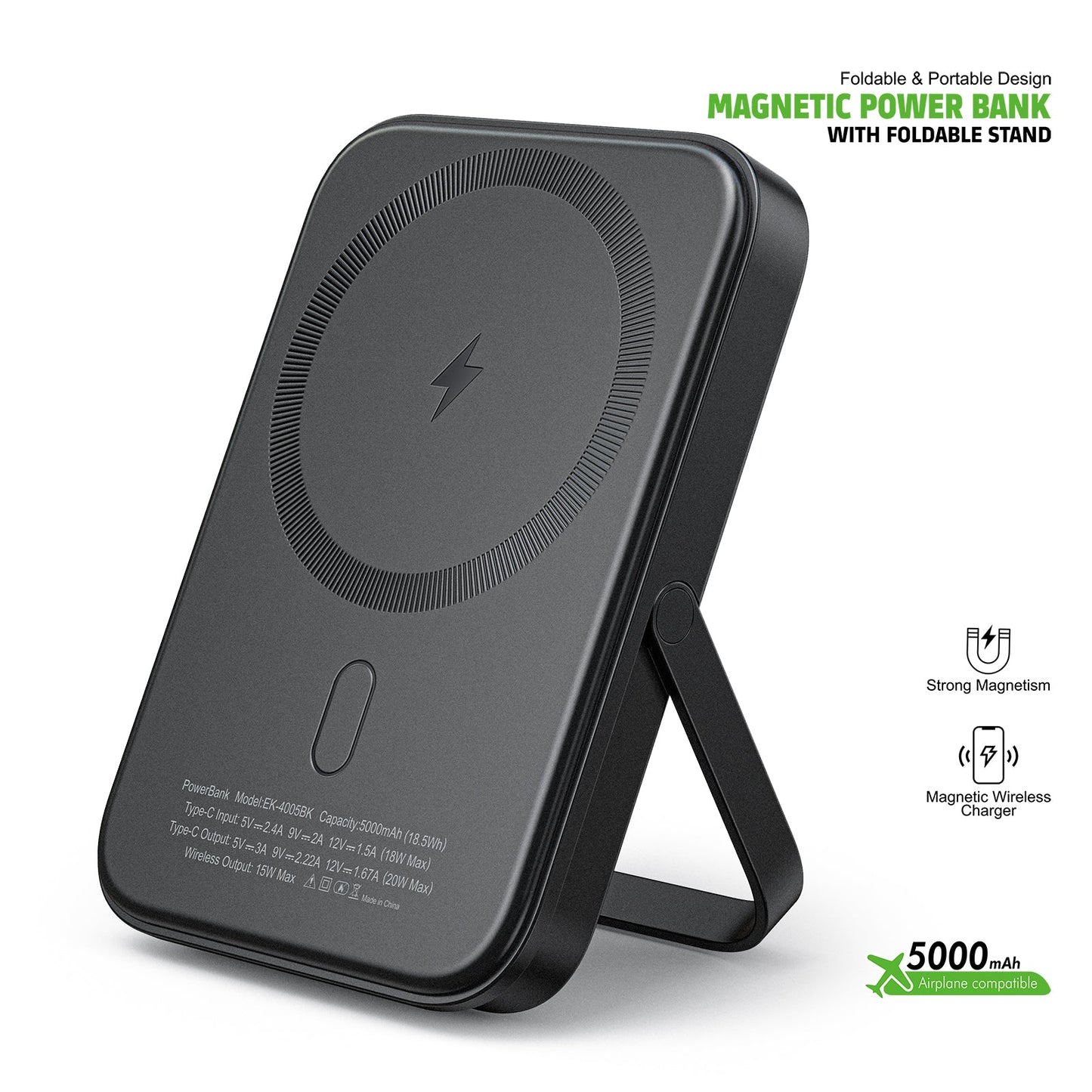 5000mAh Magnetic 15W Wireless Charge Power Bank
